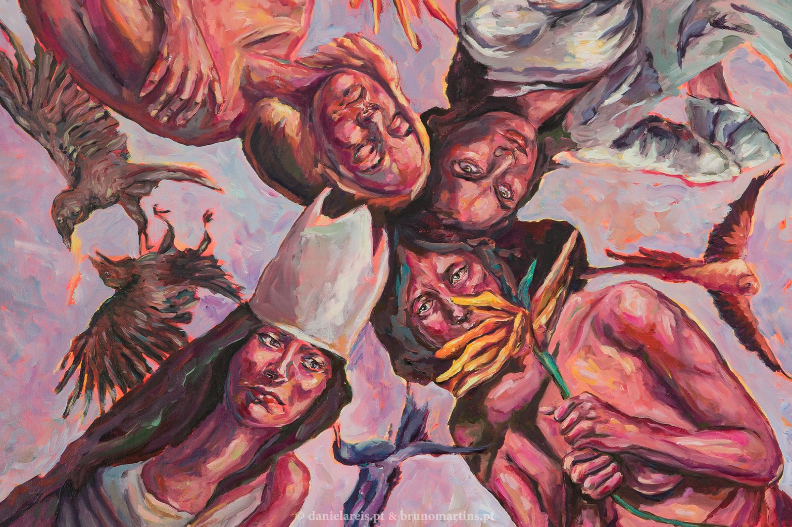 A madrugada na voz – Óleo sobre tela, 100 cm x 100 cm