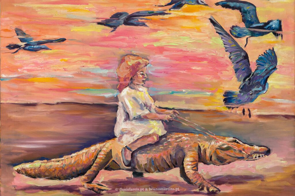 O passeio da princesa - Óleo sobre tela, 50 cm x 60cm