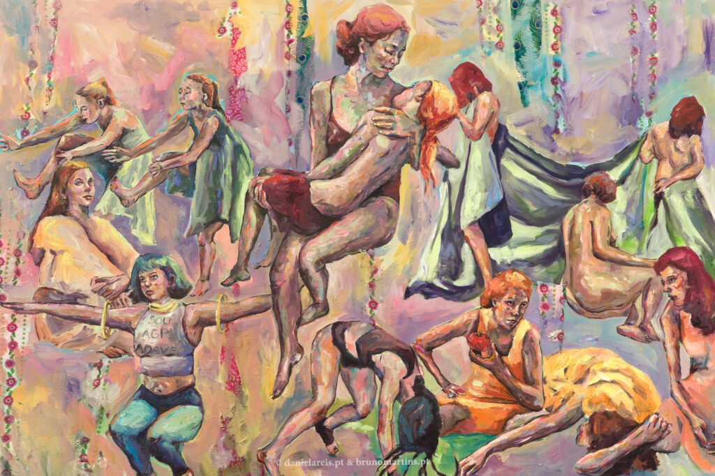 Olhar o sol, 2025 Óleo sobre tela, 100 cm x 70 cm.