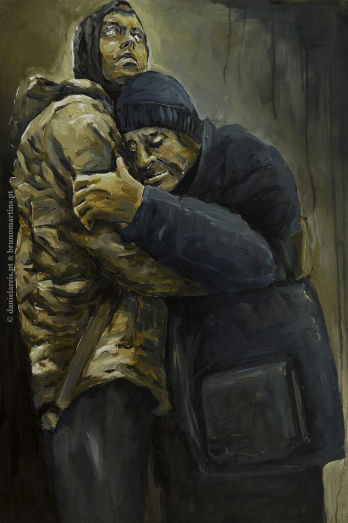 Respirar: aqui e agora, 2023 - Óleo sobre papel, 70 x 100 cm.