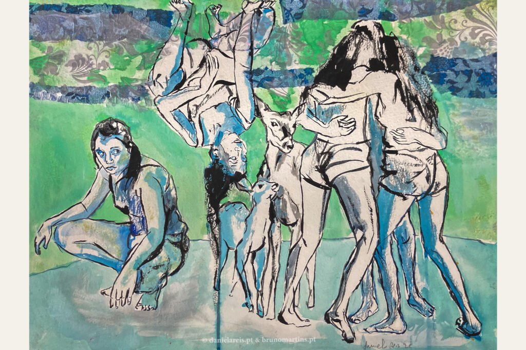 Desnível, 2025 - Aguarela e colagem sobre papel, 41 cm x 31 cm.