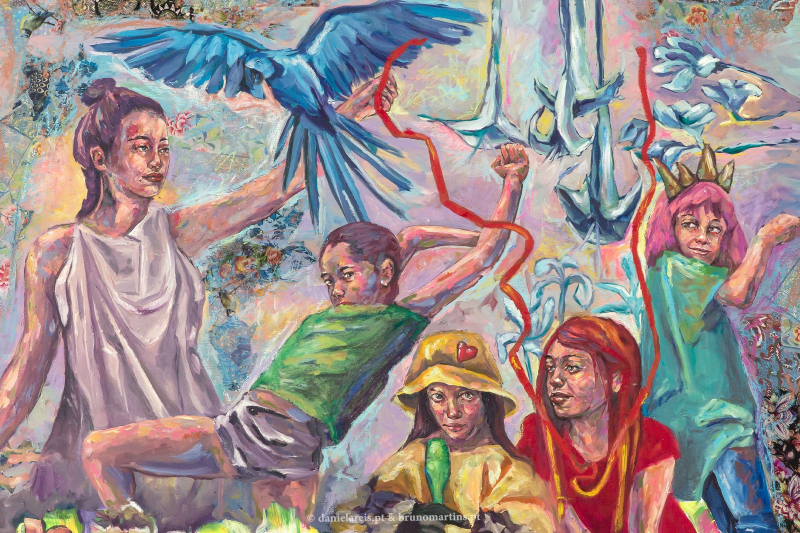 Ninguém em lugar nenhum – Óleo e colagem sobre tela, 125 cm x 110 cm.