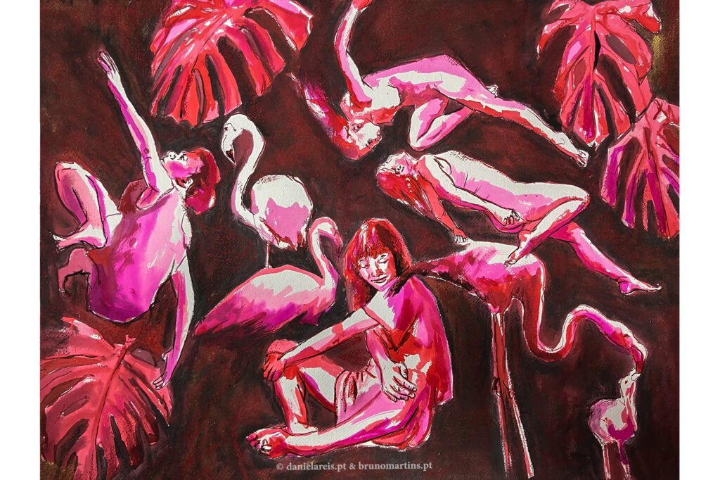 O espaço entre dois pontos – Aguarela esobre papel, 61 cm x 46 cm.