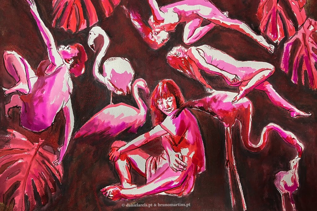 O espaço entre dois pontos – Aguarela esobre papel, 61 cm x 46 cm.