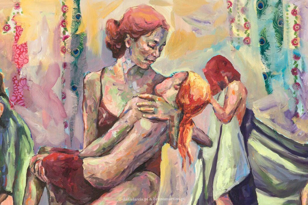 Olhar o sol, 2025 – Óleo sobre tela, 100 cm x 70 cm.